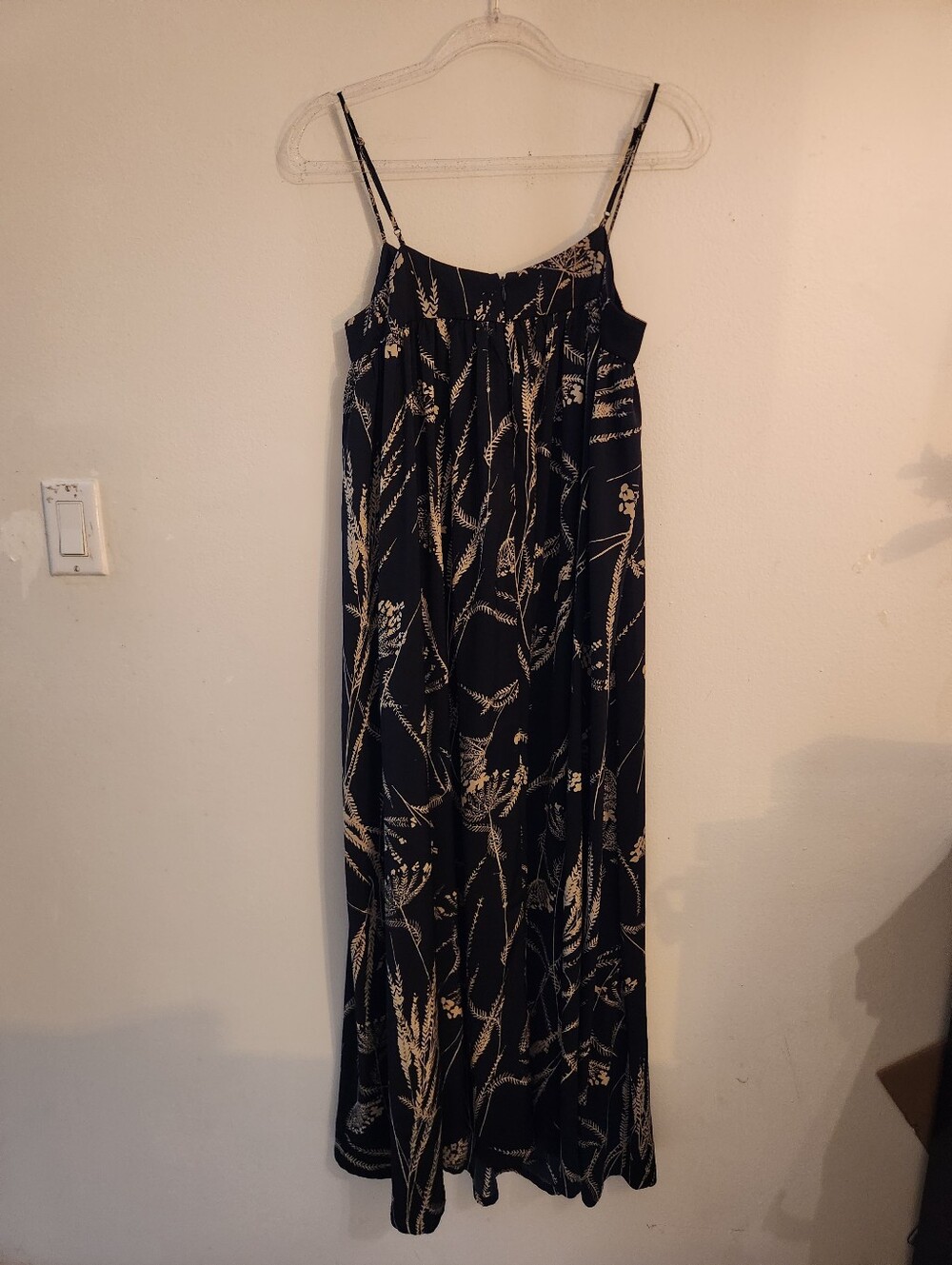 Banana Republic Maxi Petite Navy Floral Print Dress - Blue and Cream - Picture 5 of 12